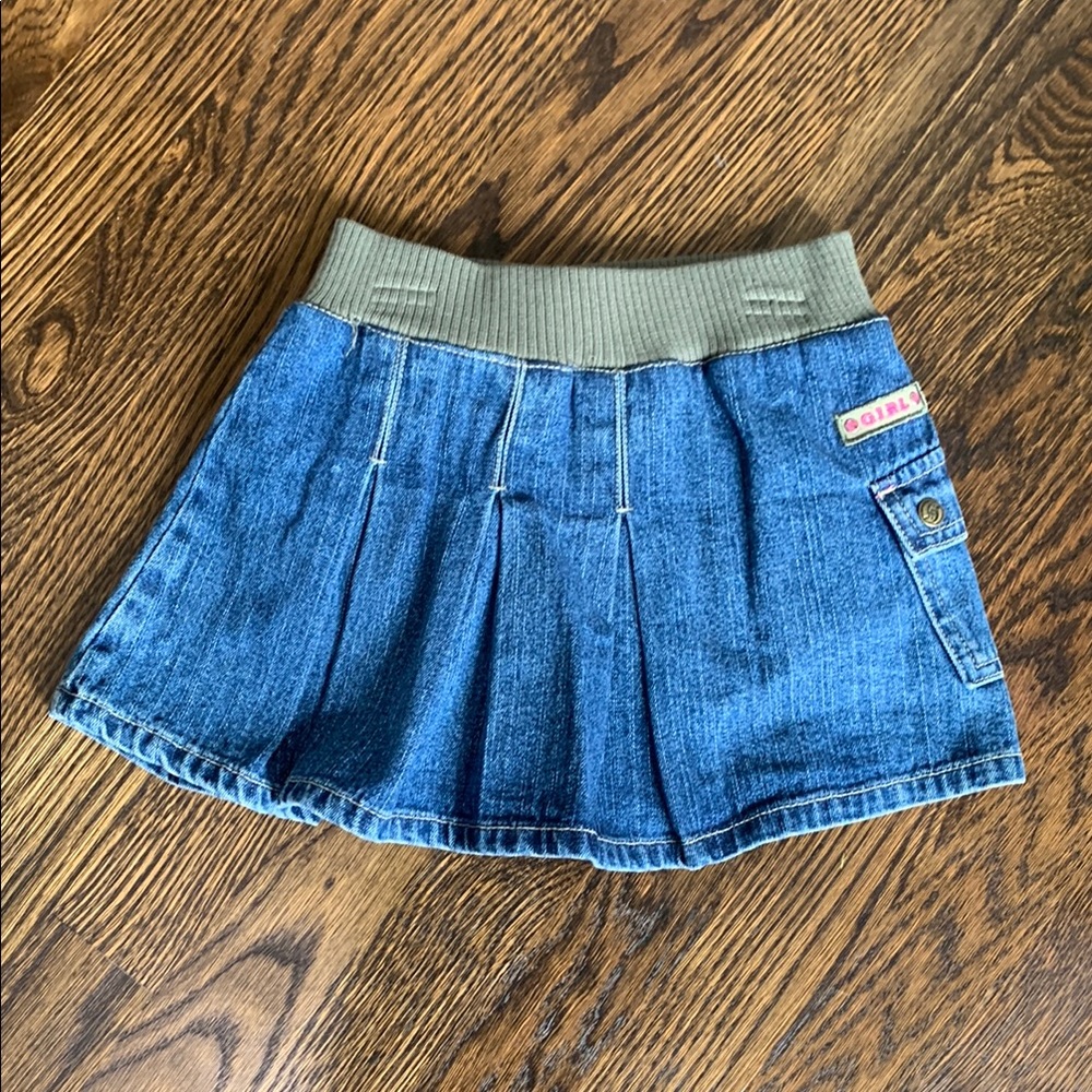 NWT Kids Blue Denim Skirt with Built-in Briefs